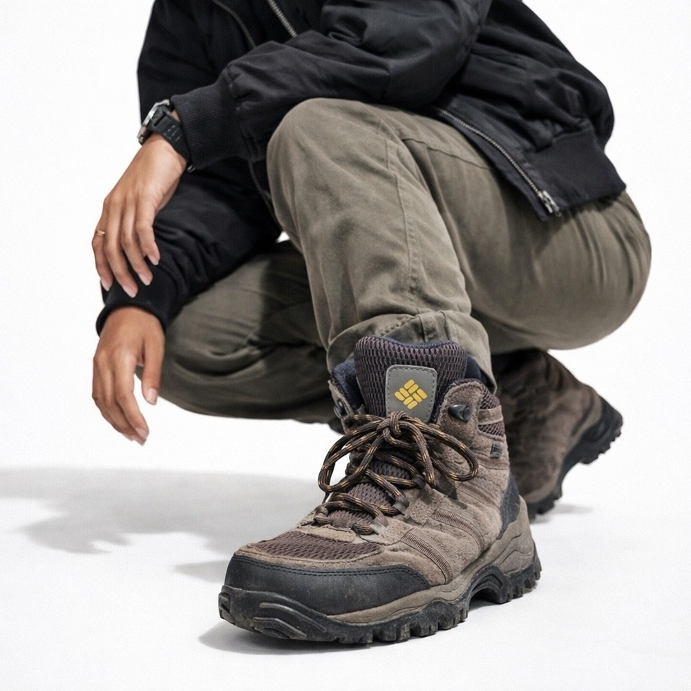 Columbia Mens Waterproof‎ Hiking Boots Brown YM5144 231 Size 9.5 Outdoor Trail